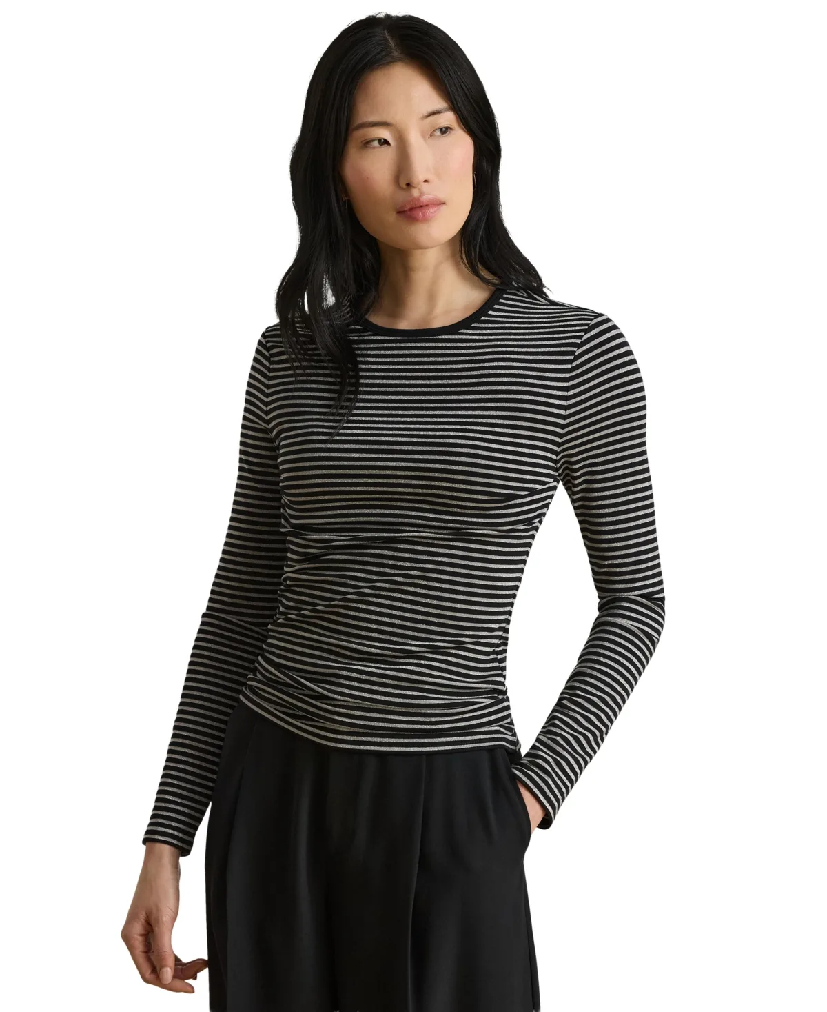 Lauren Ralph Lauren Long-Sleeve Crewneck Striped T-Shirt by Ralph Lauren
