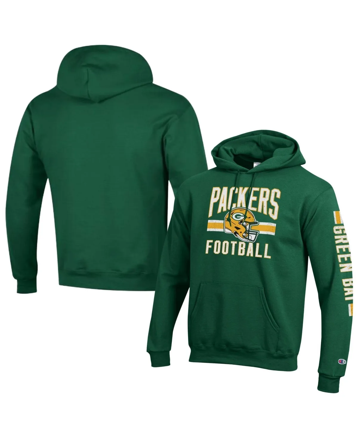 Bay Packers Power Blend Graphic Rib-Knit Hoodie by Champion