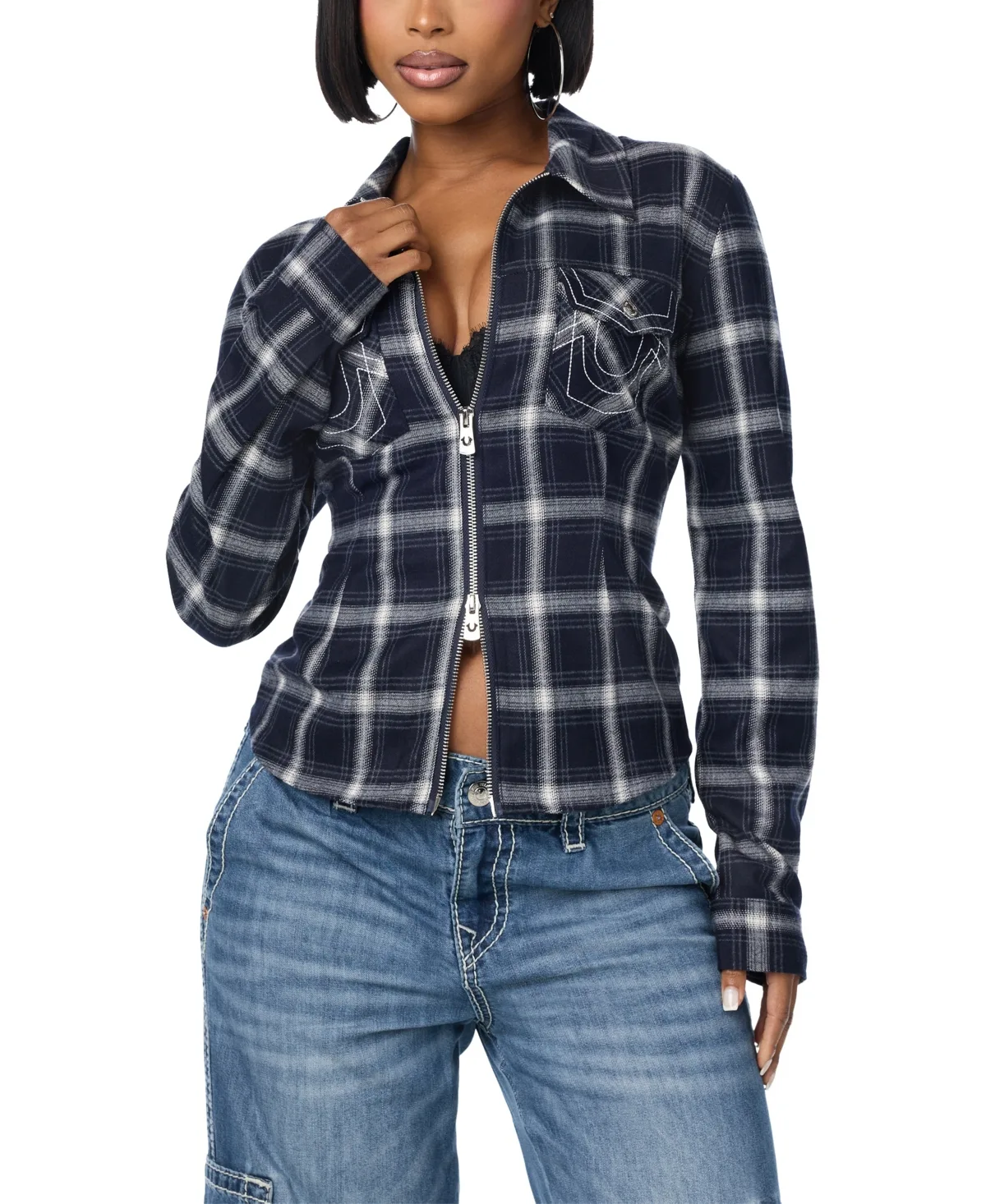 Plaid Flannel Long-Sleeve Blouse by True Religion