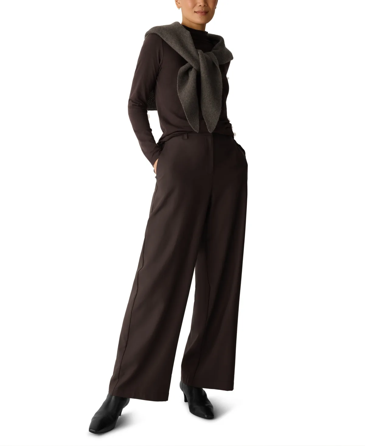 Funnel-Neck Long-Sleeve T-Shirt by Eileen Fisher