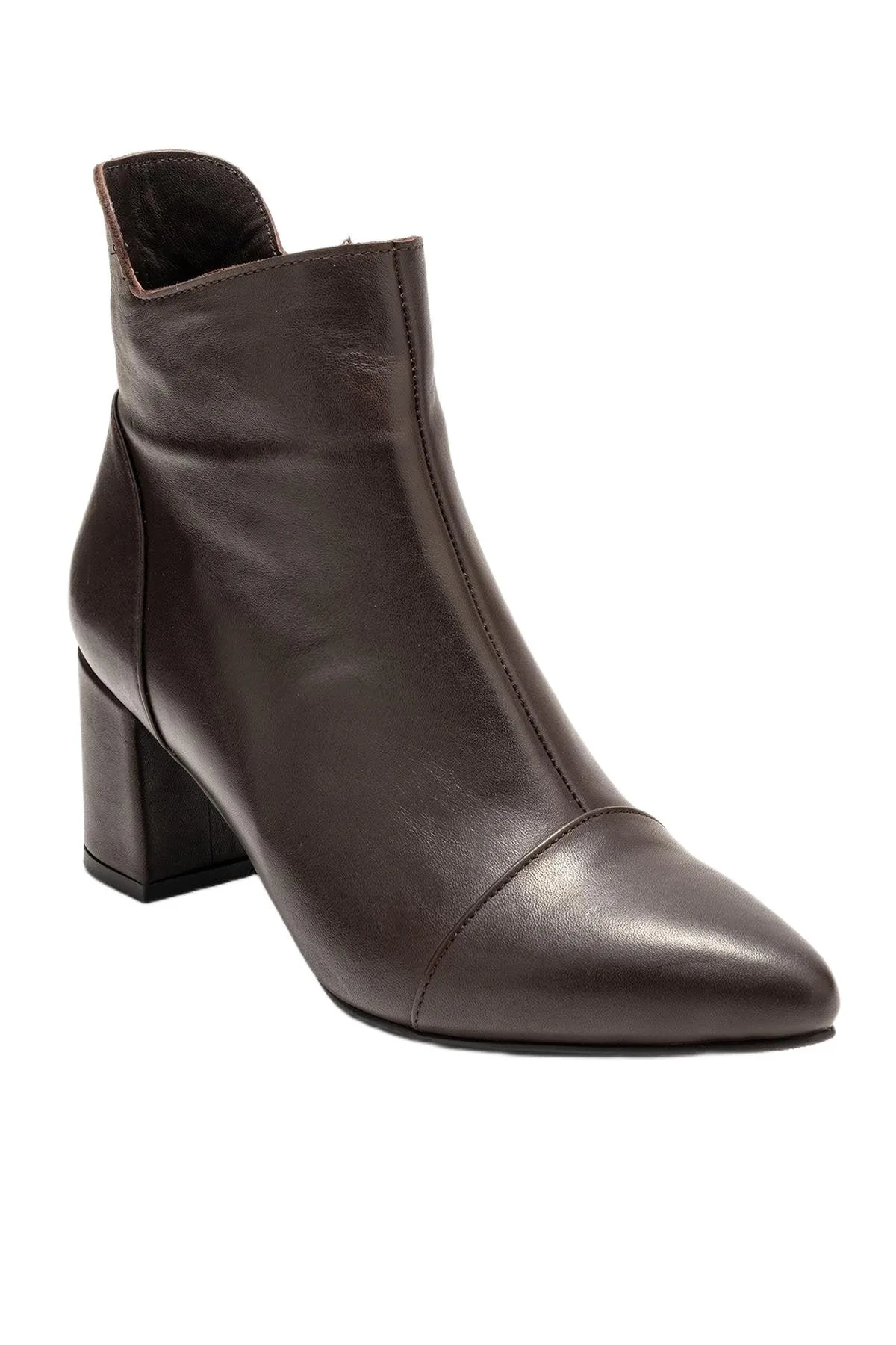 Gael Leather Block Heel Boot by Forever & Always Shoes