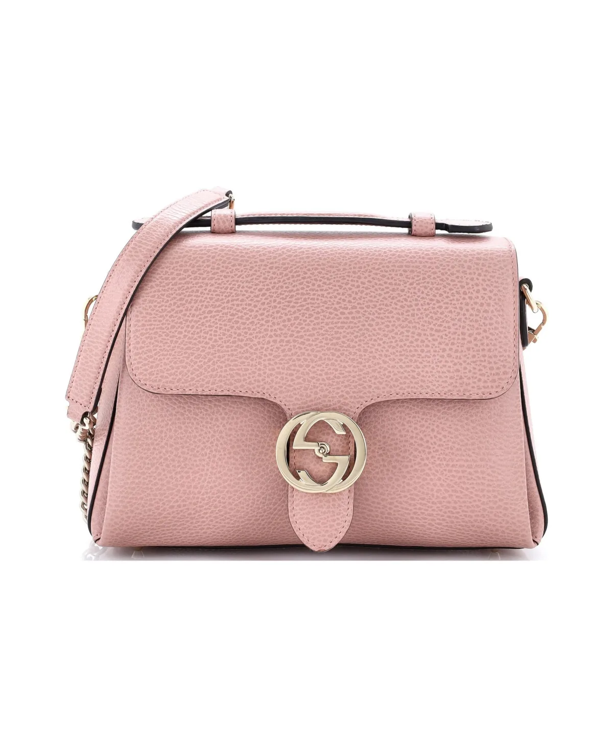 Pre-Owned Small Interlocking Top Handle Bag Leather by Gucci