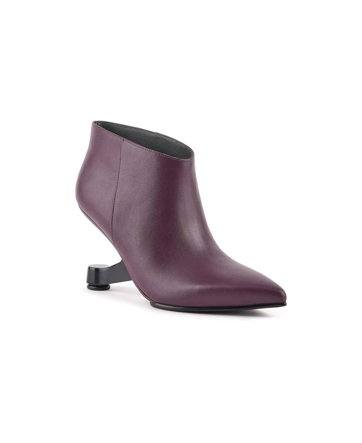 Eamz Yoyo Pointed Toe Architectural Heel Leather Bootie