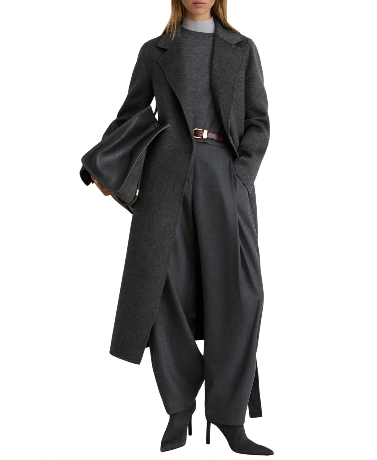 Long Double-Breasted Wool-Blend Coat by Reiss