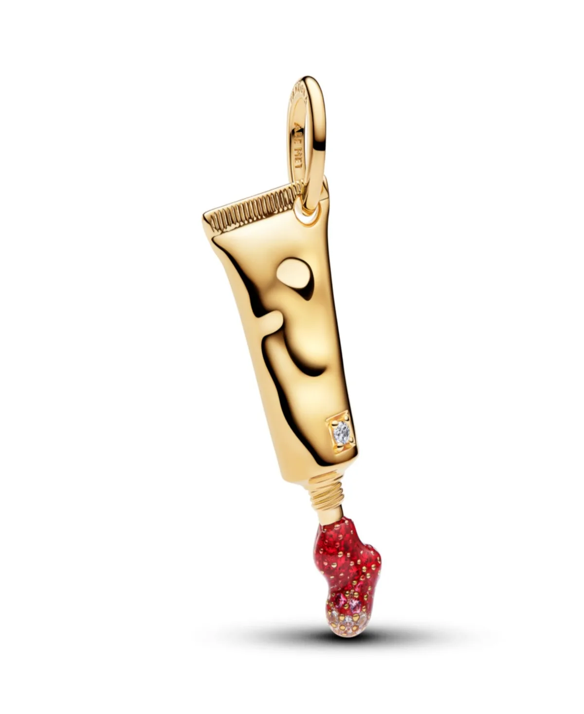 Cubic Zirconia 14k Gold-Plated the Tube of Beauty Charm Dangle by Pandora