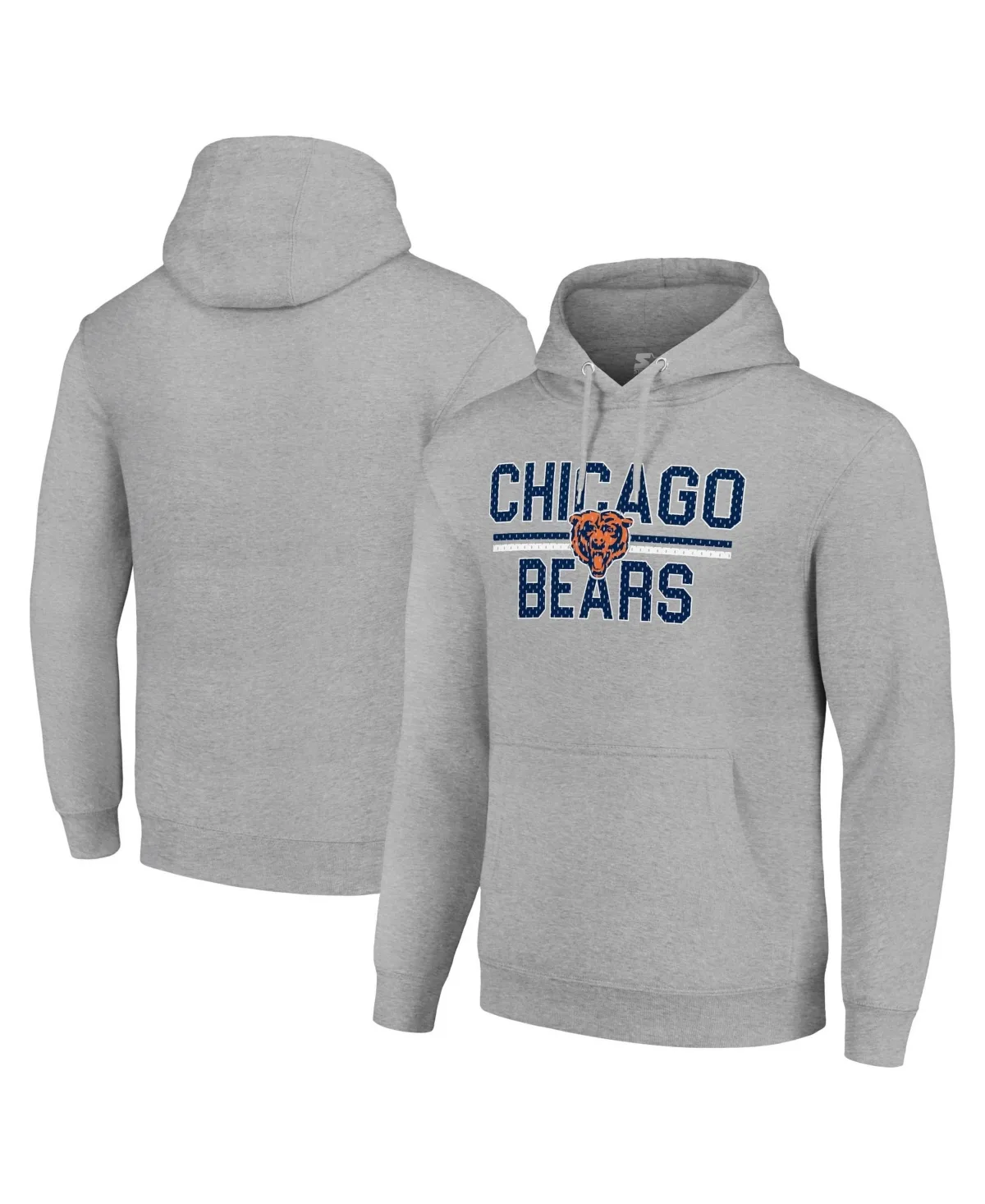 Chicago Bears Team Mesh Print Graphic Tri-Blend Pullover Hoodie