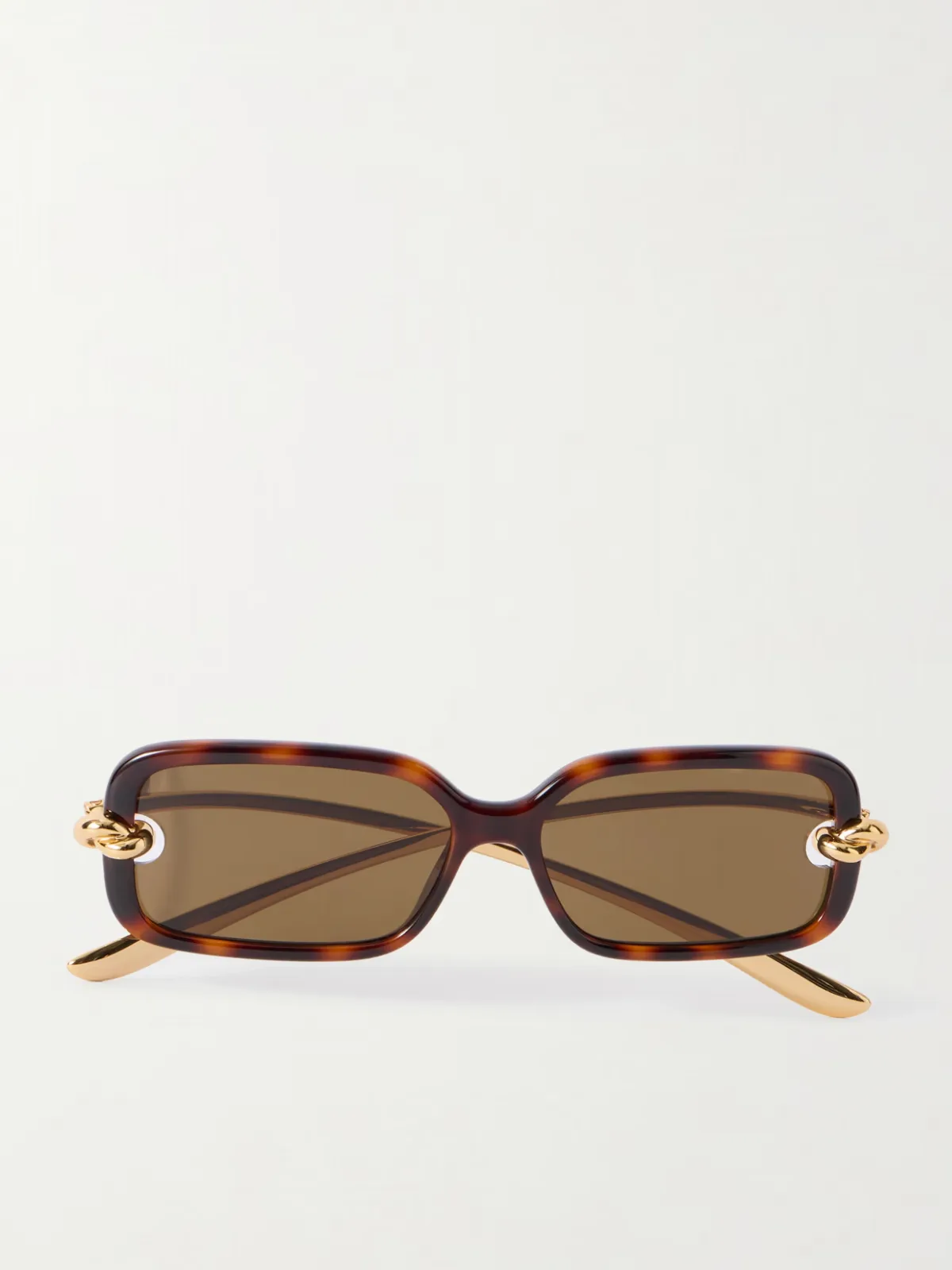 - Knot Rectangle-frame Tortoiseshell Acetate And Gold-tone Sunglasses -