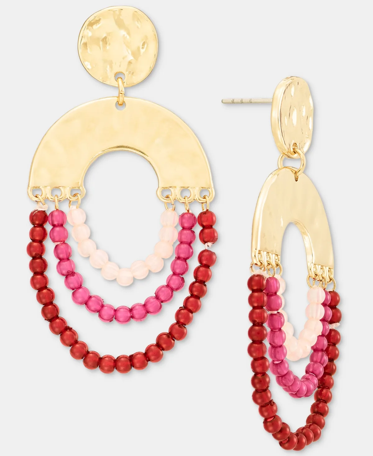 Gold-Tone Acrylic Bead Drop & Chandelier Earrings by Style & Co