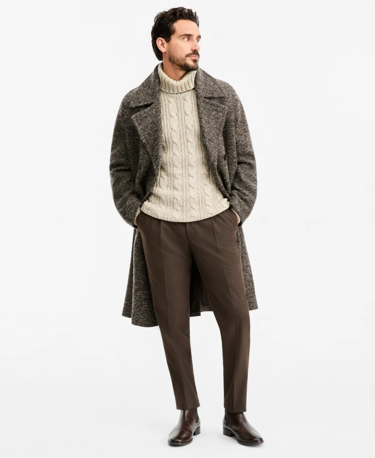 Classic-Fit Solid Wool-Blend Overcoat