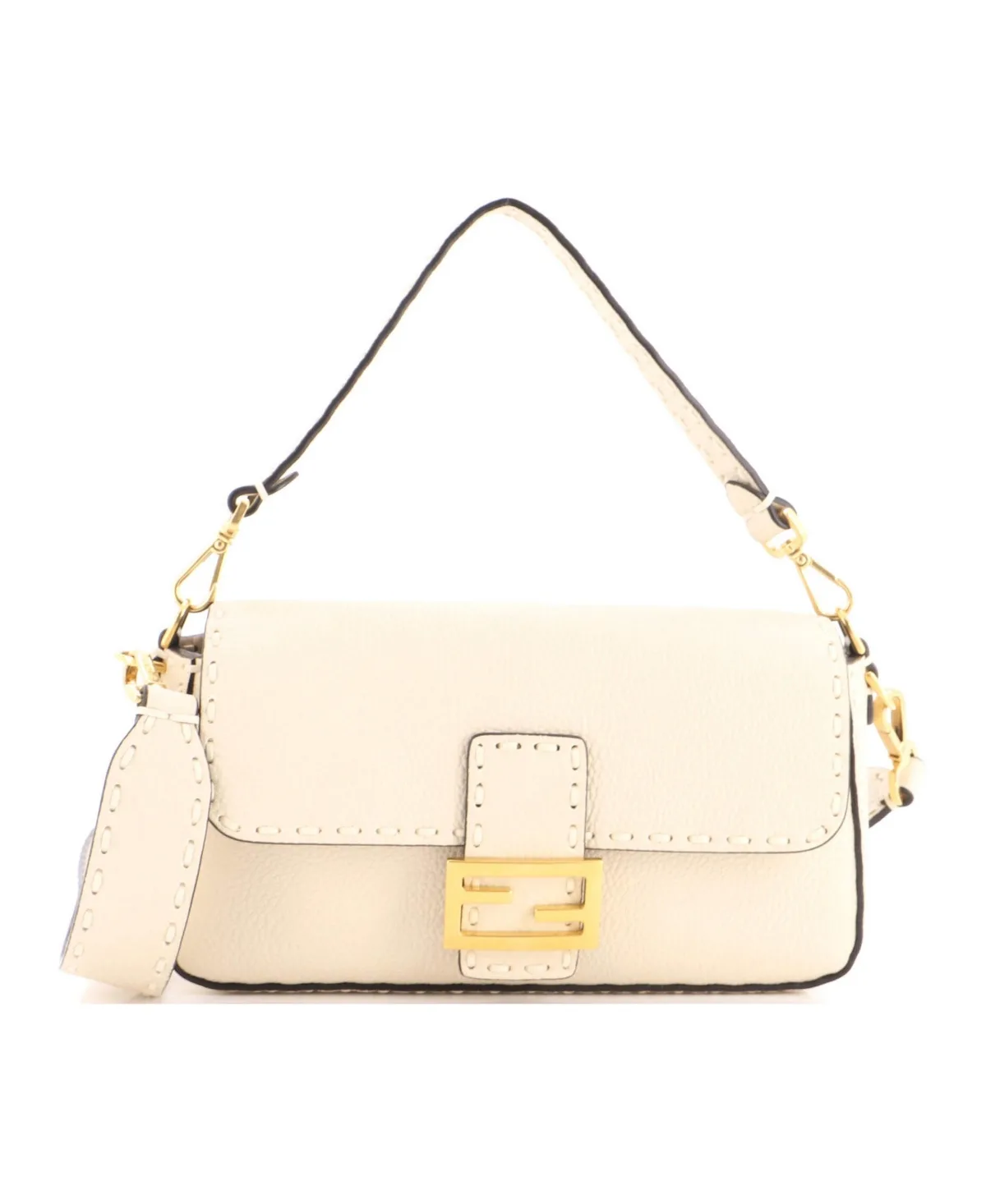 Pre-Owned Fendi Medium Selleria Baguette Nm Bag Leather