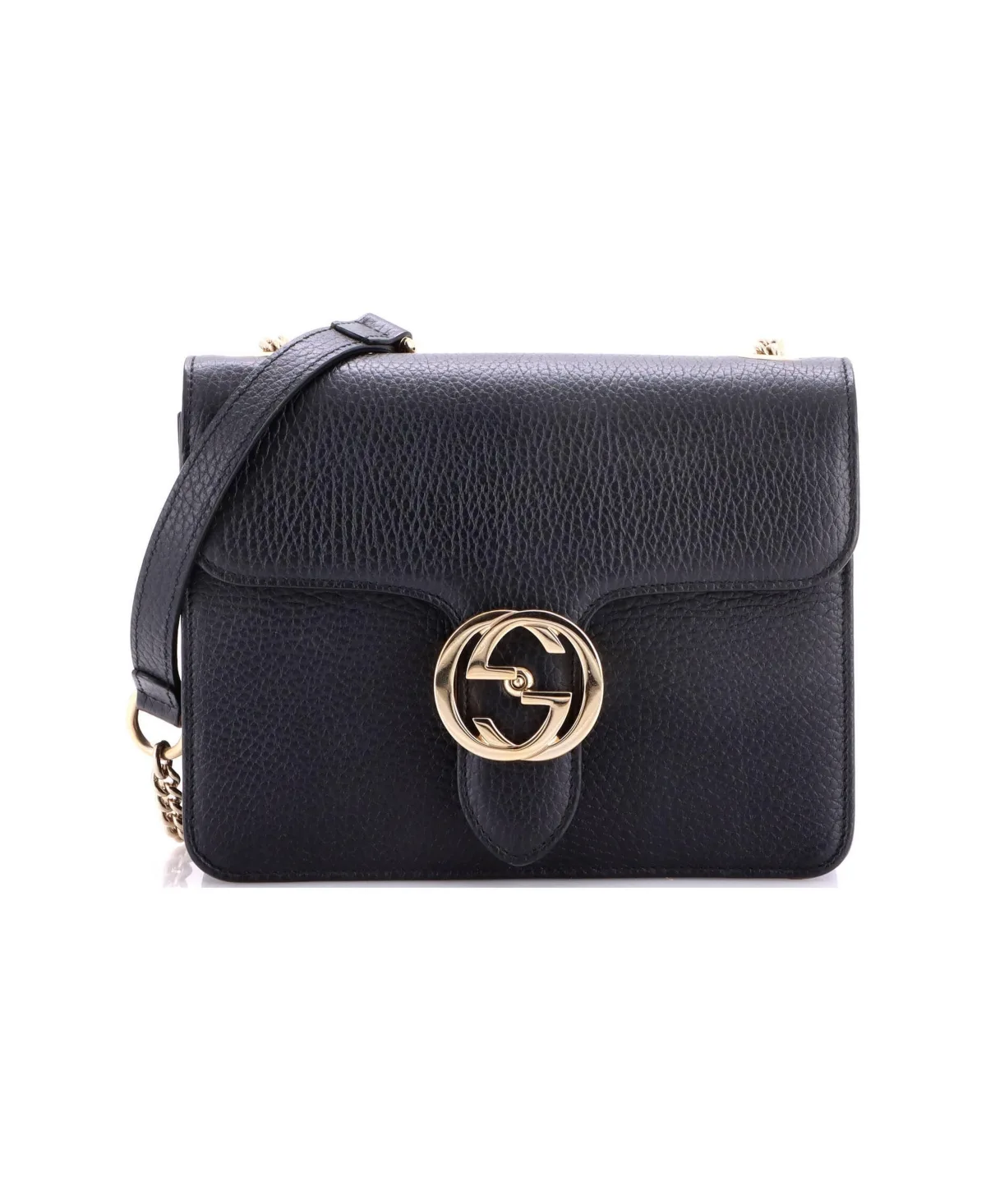Pre-Owned Gucci Small Interlocking Shoulder Bag Leather