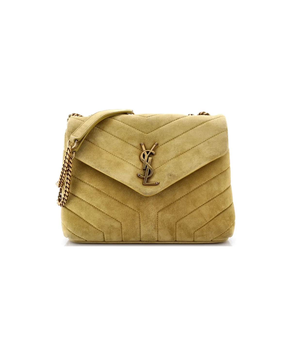 Pre-Owned Saint Laurent Small Loulou Shoulder Bag Matelasse Chevron Suede by Saint Laurent