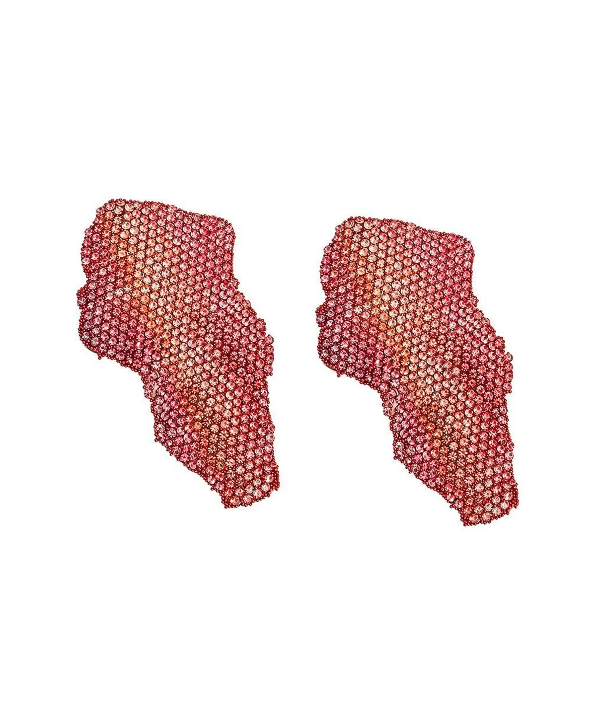 Crystal Pave Abstract Petal Stud Earrings by Sohi