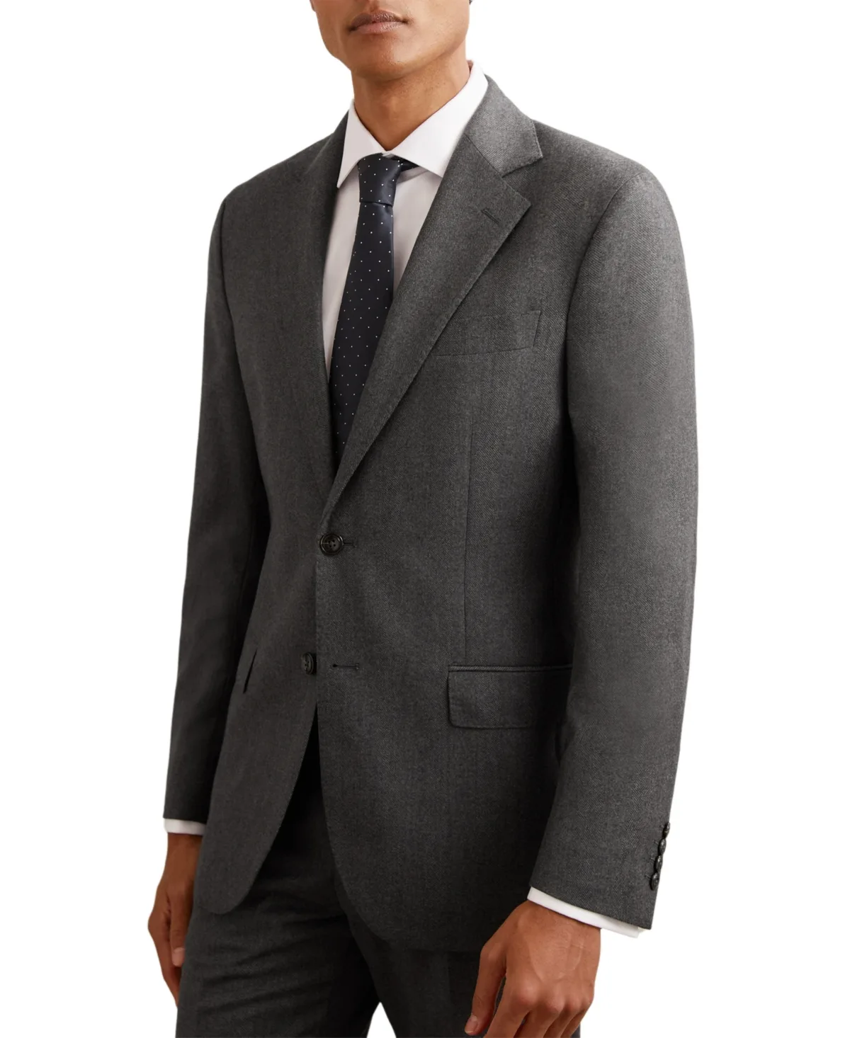 Jackal Wool Flannel Single-Breasted Classic-Fit Blazer
