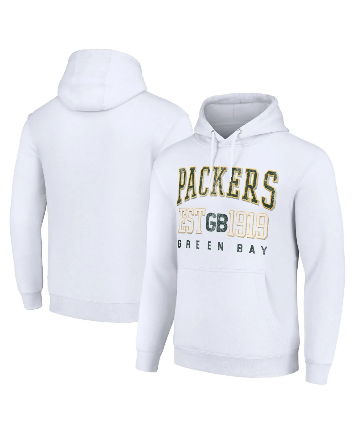Green Bay Packers Throwback Distressed Pullover Hoodie