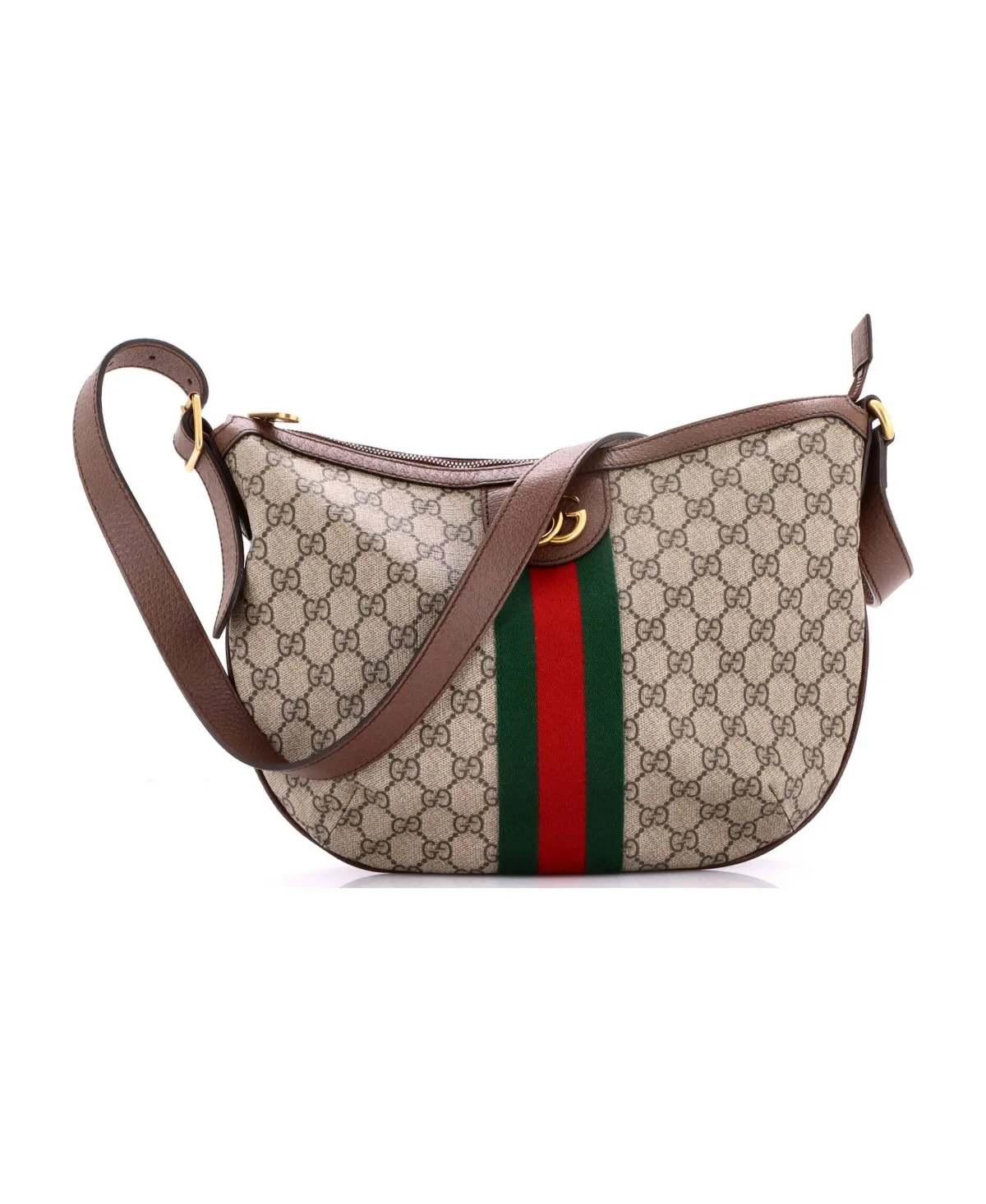Pre-Owned Small Ophidia Half Moon Hobo Gg Coated Canvas by Gucci
