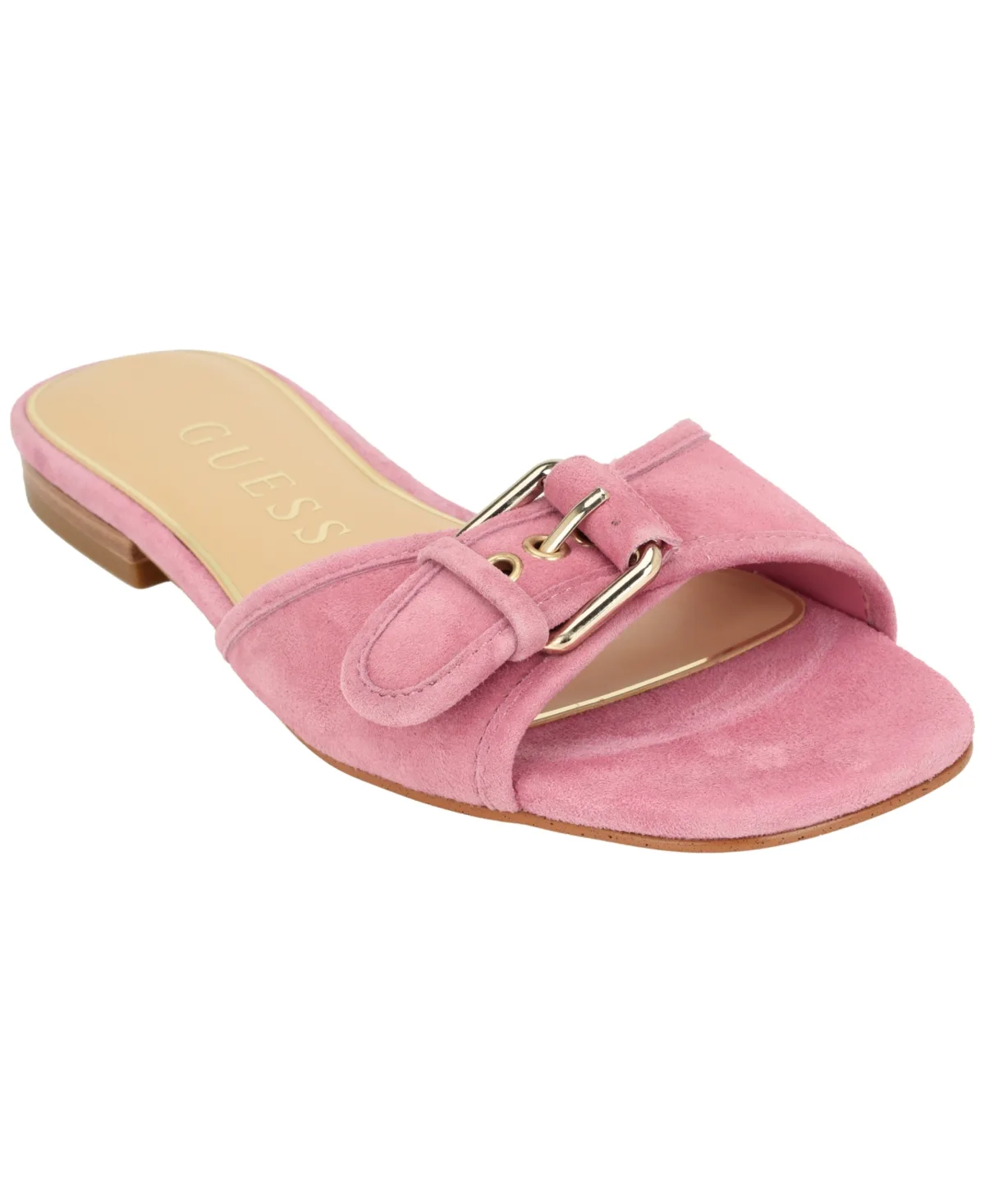 Camryna Buckle Open-Toe Suede Flat Sandals