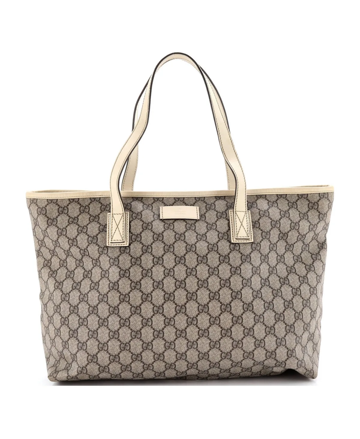 Pre-Owned Gucci Medium Plus Tote GG Coated Canvas with Leather by Gucci