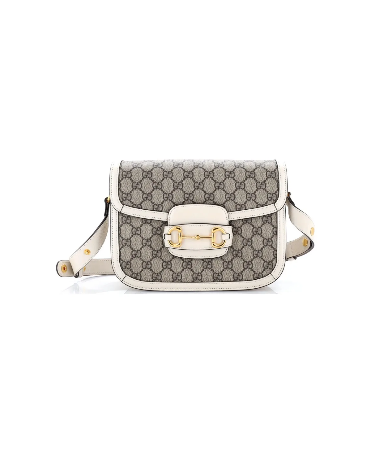 Pre-Owned Gucci Small Horsebit 1955 Shoulder Bag Gg Coated Canvas with Leather