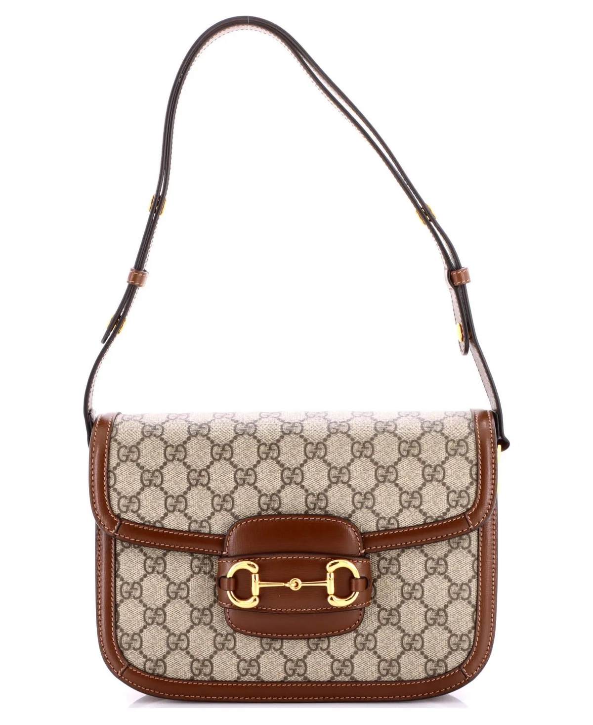 Pre-Owned Gucci Small Horsebit 1955 Shoulder Bag Gg Coated Canvas with Leather