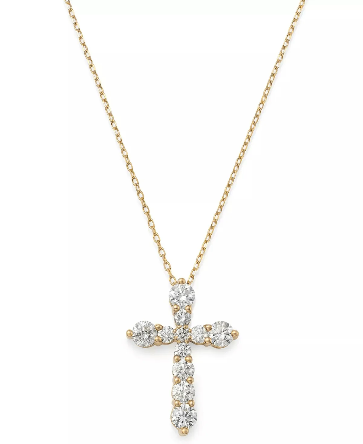 Round Diamond Pendant (1/2 ct. t.w.) in 14k Yellow Gold by Macy's