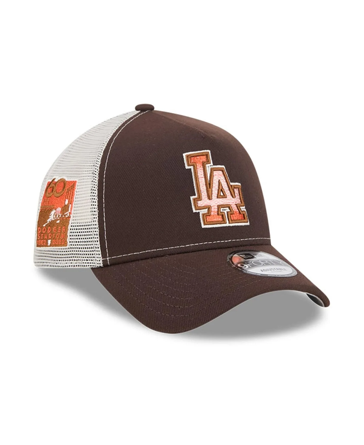 Los Angeles Dodgers Pumpkin Spice 9FORTY A-Frame Adjustable Trucker Hat by New Era