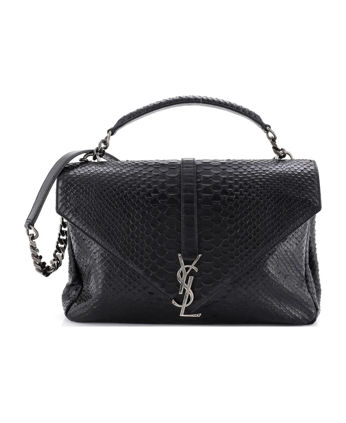 Pre-Owned Saint Laurent Large Classic Monogram College Bag Embossed Leather by Saint Laurent