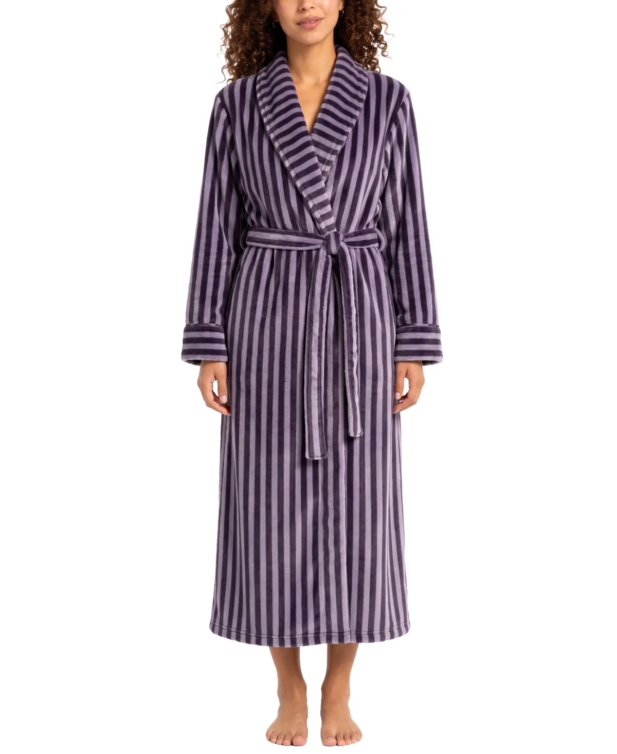 Shadow Stripe Fleece Robe