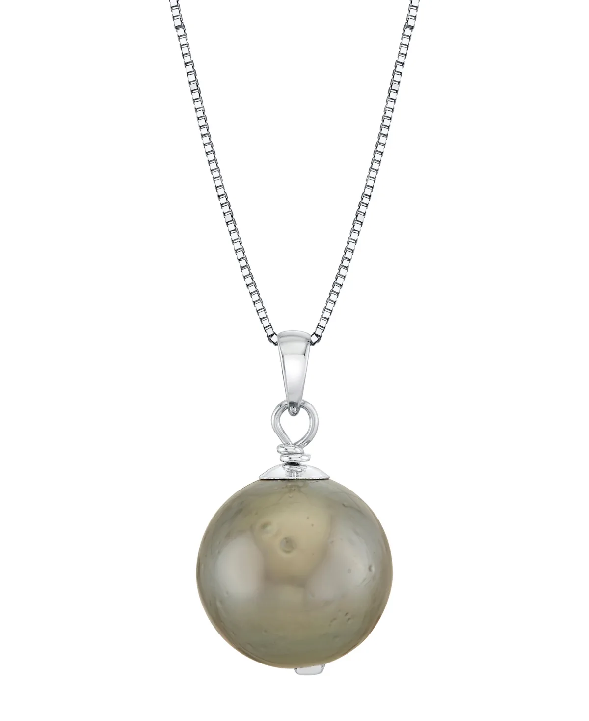 Cultured Tahitian Pearl (13mm) 18" Pendant Necklace in Sterling Silver by Macy's
