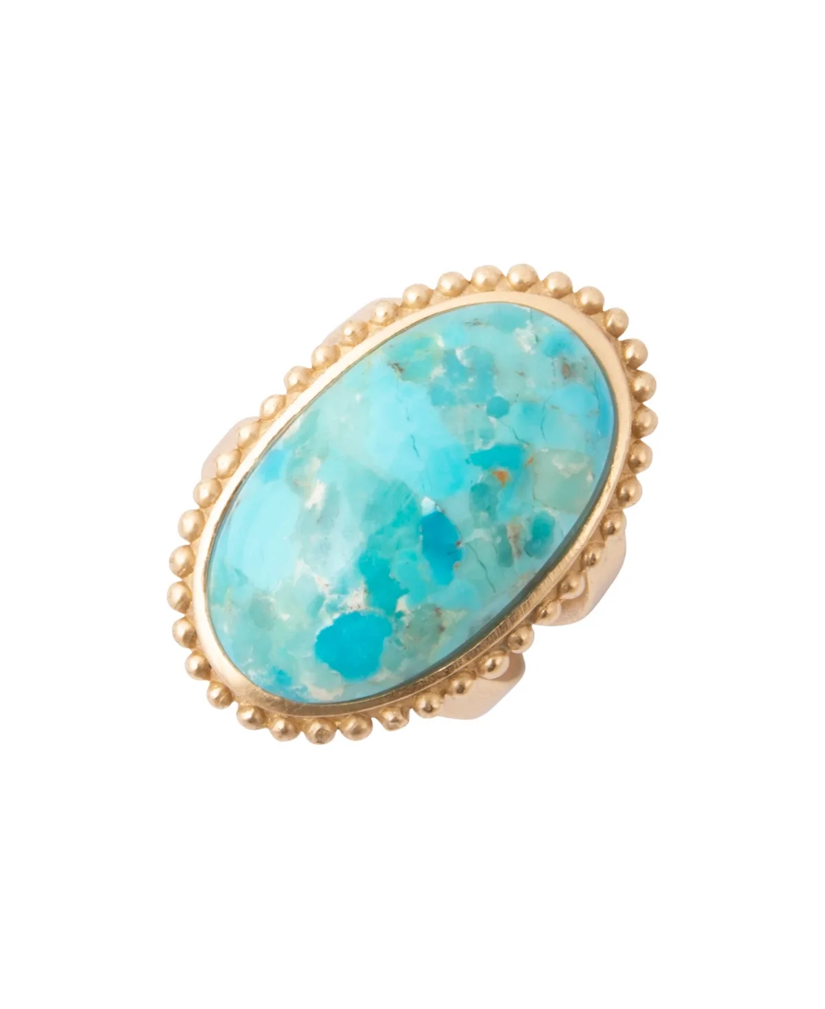 Genuine Blue Turquoise Statement Open Ring by Barse