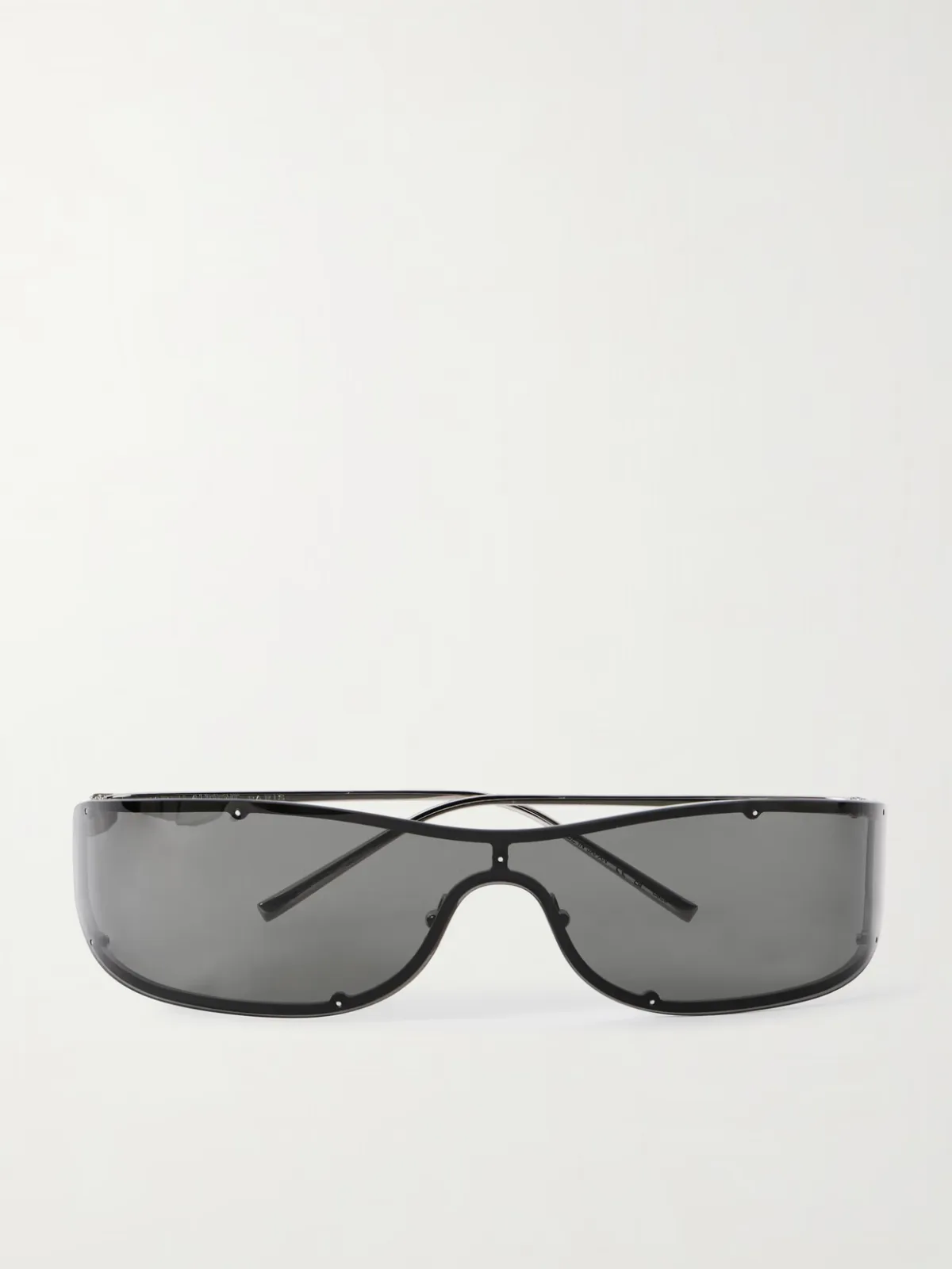 - D-frame Silver-tone Sunglasses -