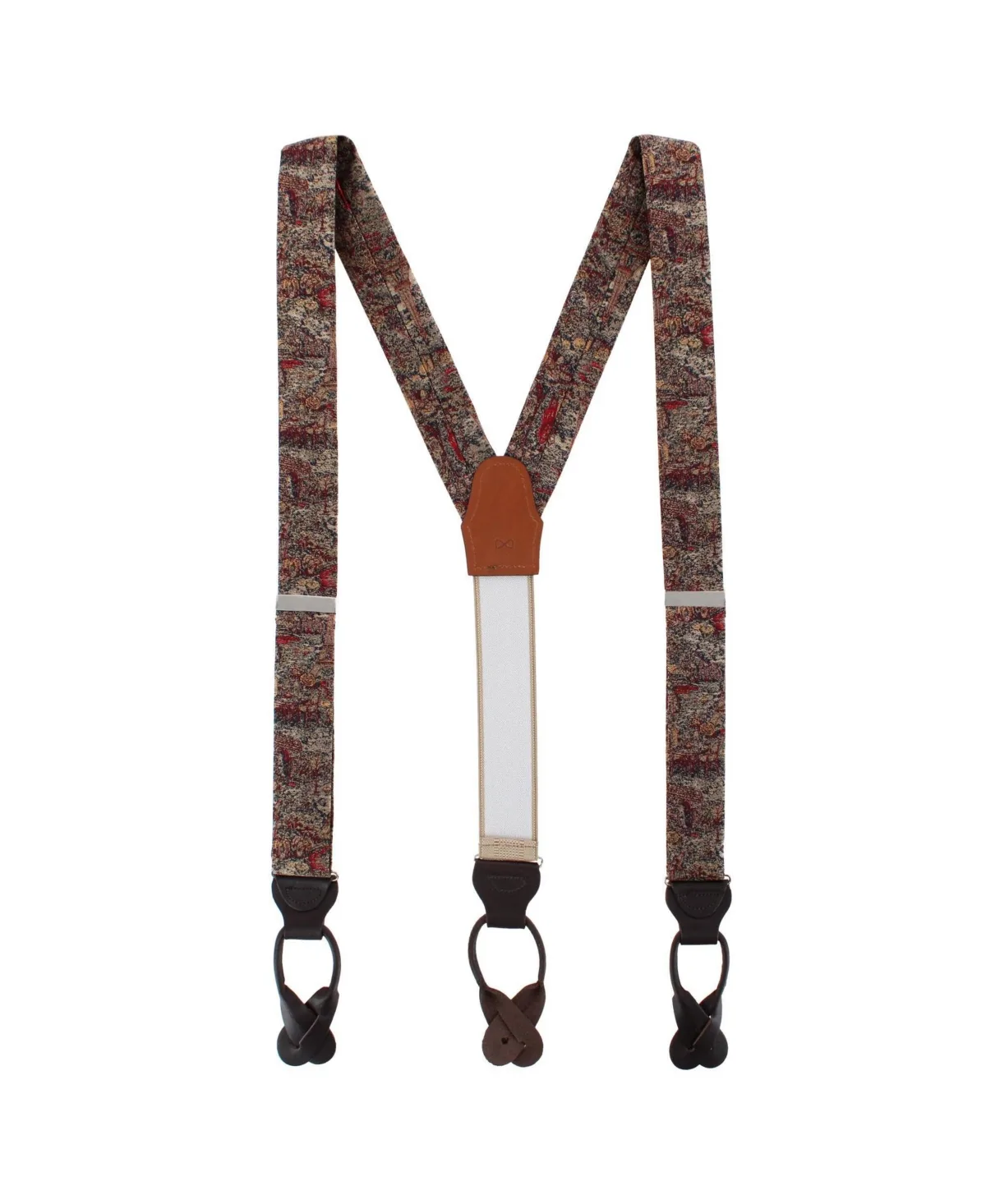 Paris Tapestry Silk Button-End Suspenders by Trafalgar