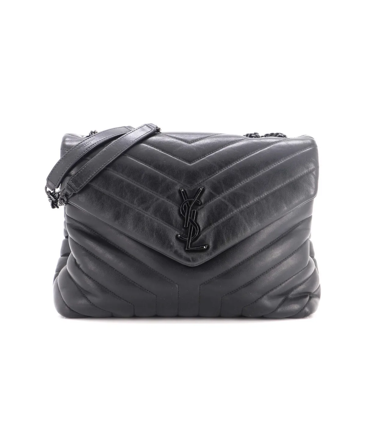 Pre-Owned Medium Loulou Shoulder Bag Matelasse Chevron Leather by Saint Laurent