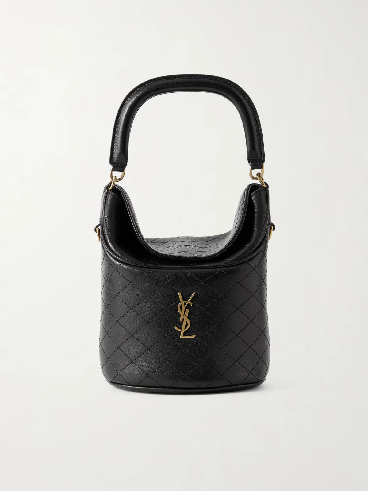 - Gaby Embellished Quilted Leather Bucket Bag -