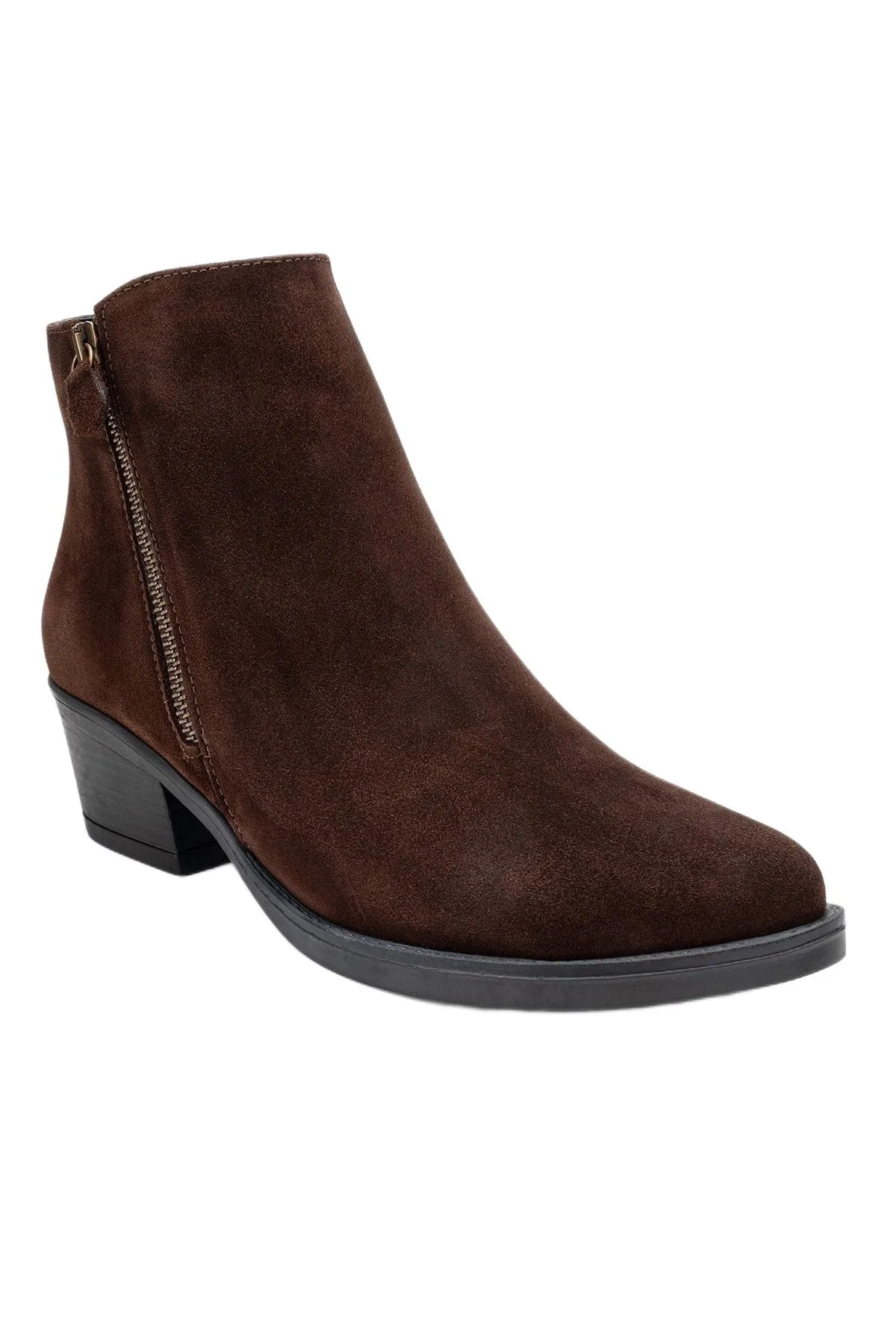 Jayer Leather Double-Zip Block Heel Boot by Forever & Always Shoes