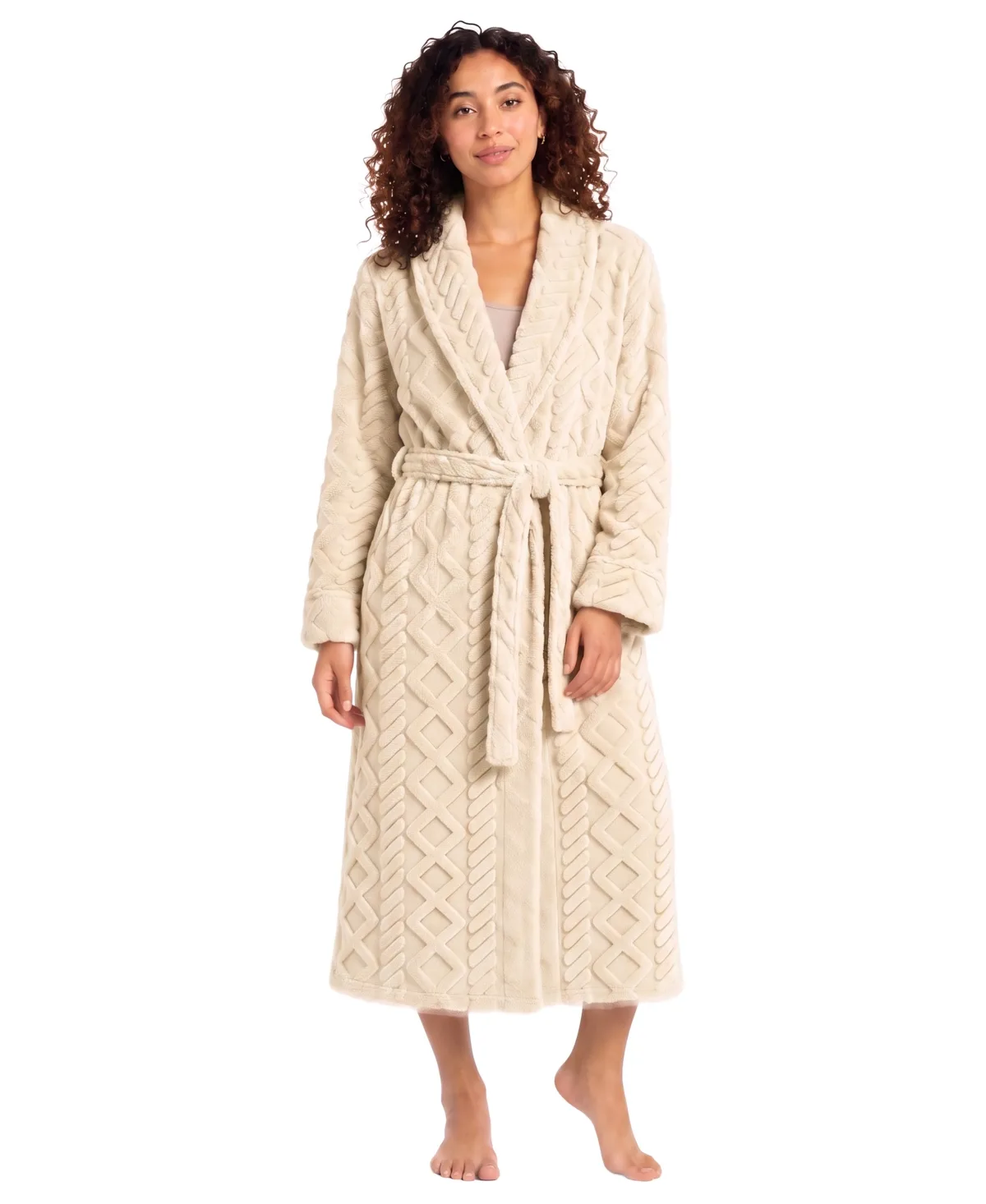 Shawl Sherpa Cable Robe
