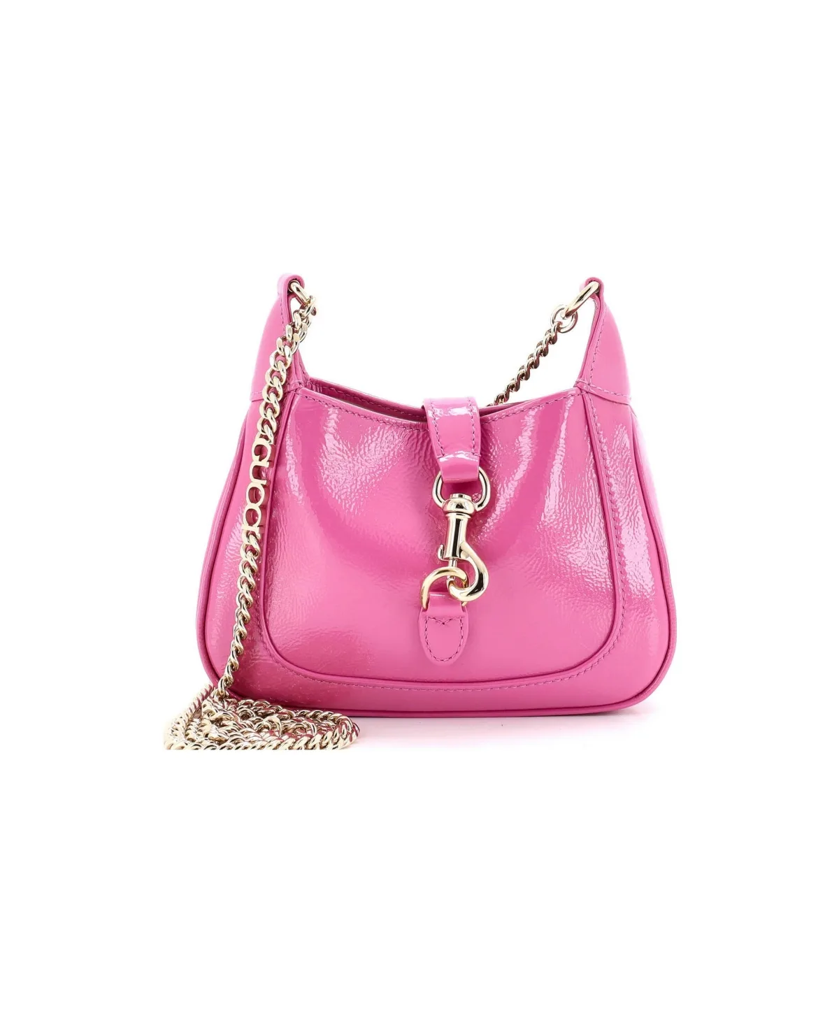 Pre-Owned Gucci Mini Jackie Notte Chain Hobo Patent by Gucci