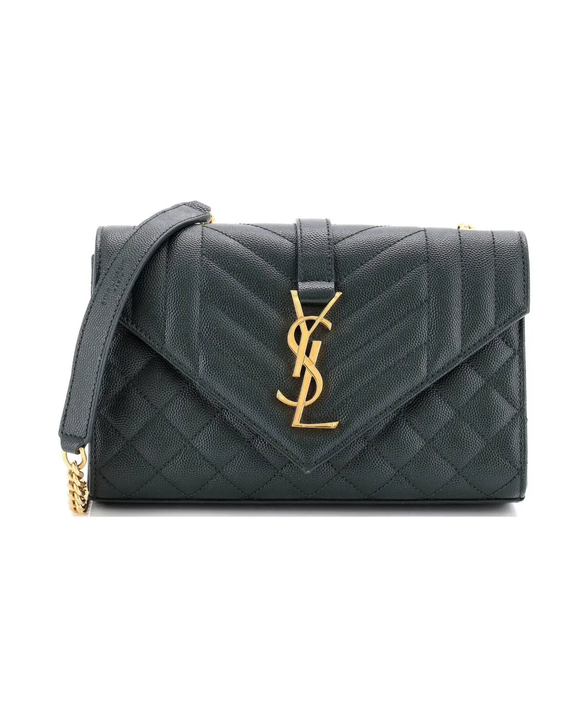 Pre-Owned Small Classic Monogram Envelope Satchel Mixed Matelasse Leather by Saint Laurent