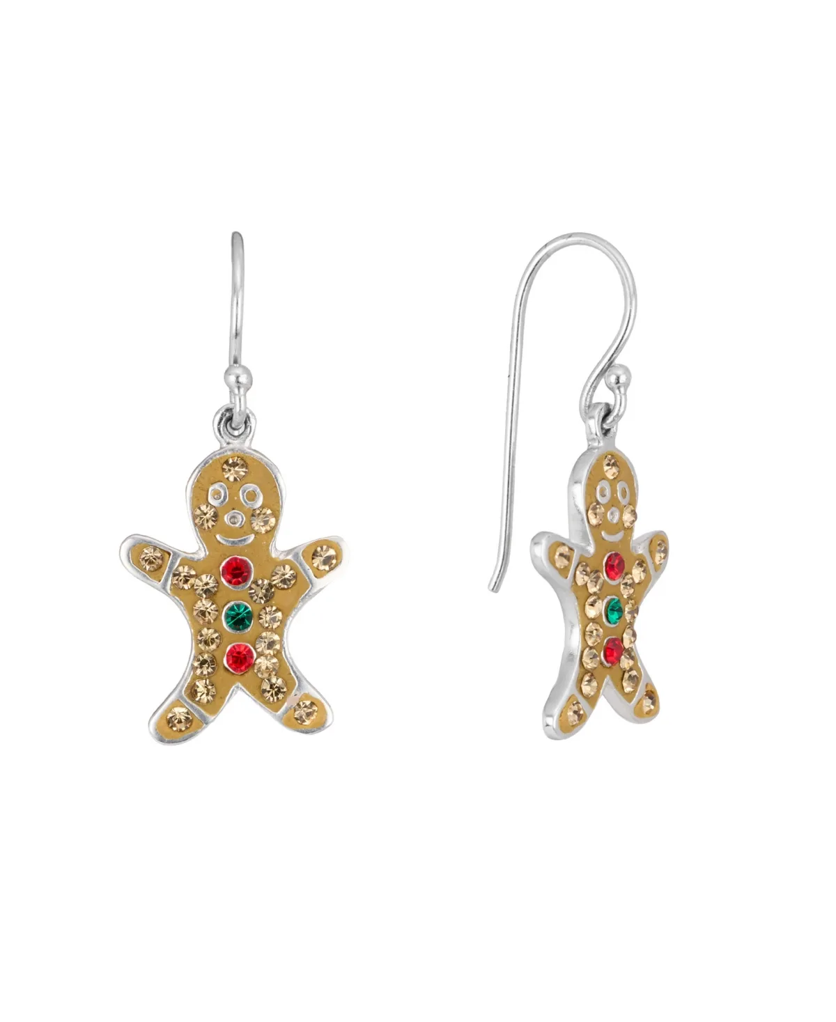Silver-Tone Crystal Christmas Dangle Earrings by Macy's