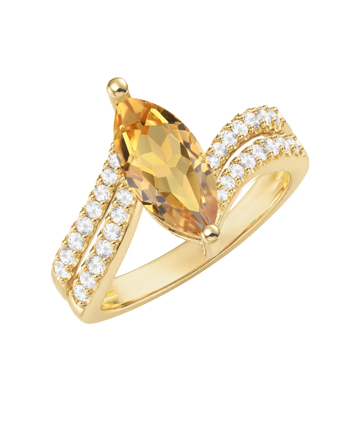 Amethyst & White Topaz Ring (1-5/8 ct. t.w. Amethyst, 5/8 ct. t.w. White Topaz) in 14K Gold Over Sterling Silver