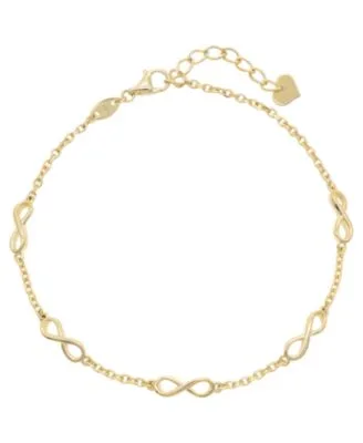 Infinity Chain Bracelet in 14k Gold 6.5 in Adj to 7.5 in Approx. 2.6 Grams by Devata