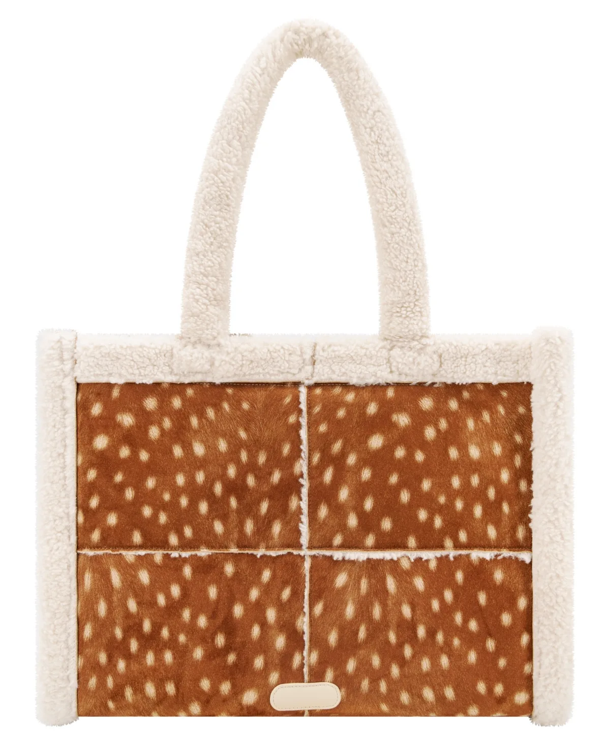 Large Sherpa Top Handle Laptop Tote Handbag by Like Dreams