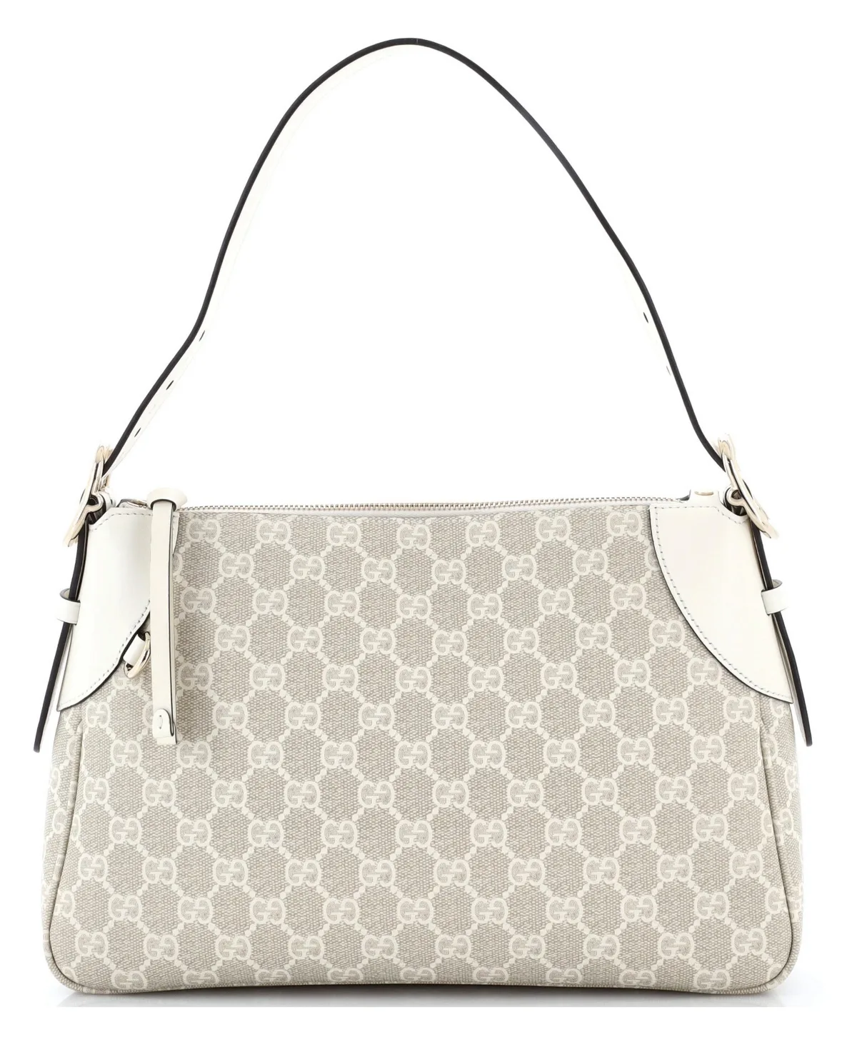 Pre-Owned Gucci Medium Emblem Shoulder Bag Gg Coated Canvas with Leather by Gucci
