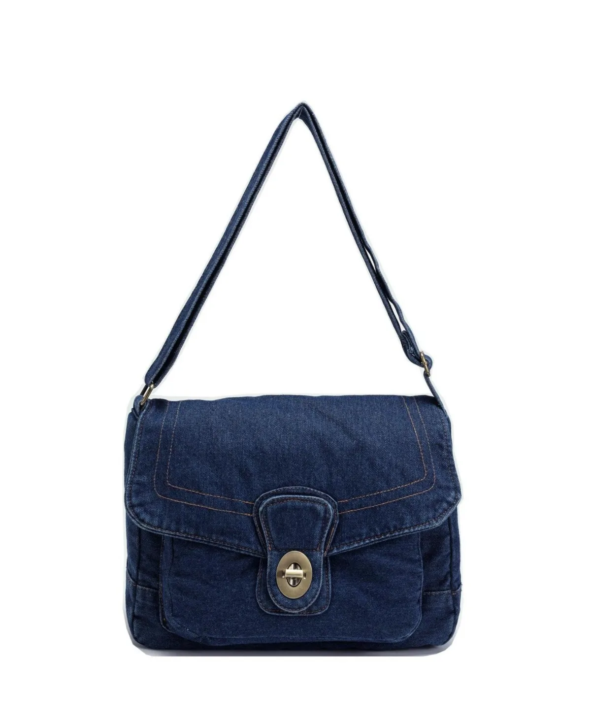 Luma Denim Flap Shoulder Bag Crossbody Handbag
