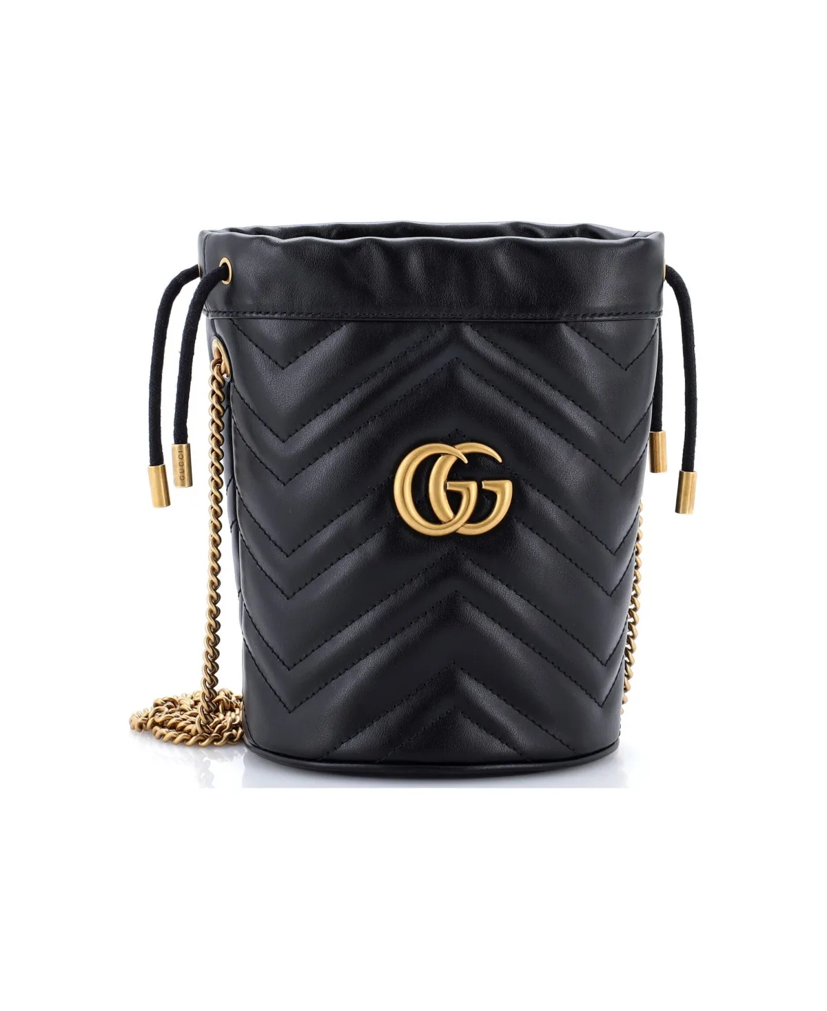 Pre-Owned Gucci Mini Gg Marmont Bucket Bag Matelasse Leather by Gucci