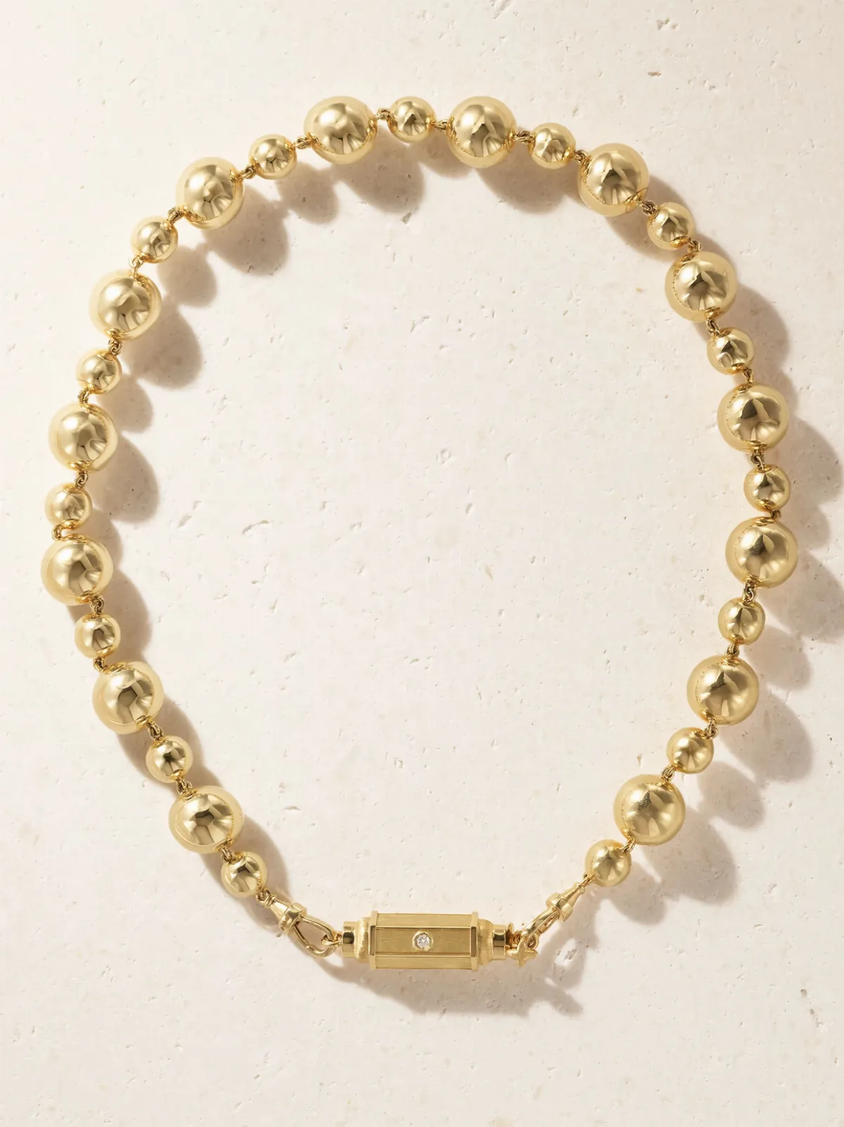 - Baby Locket Grain D'or 14-karat Gold Diamond Necklace -