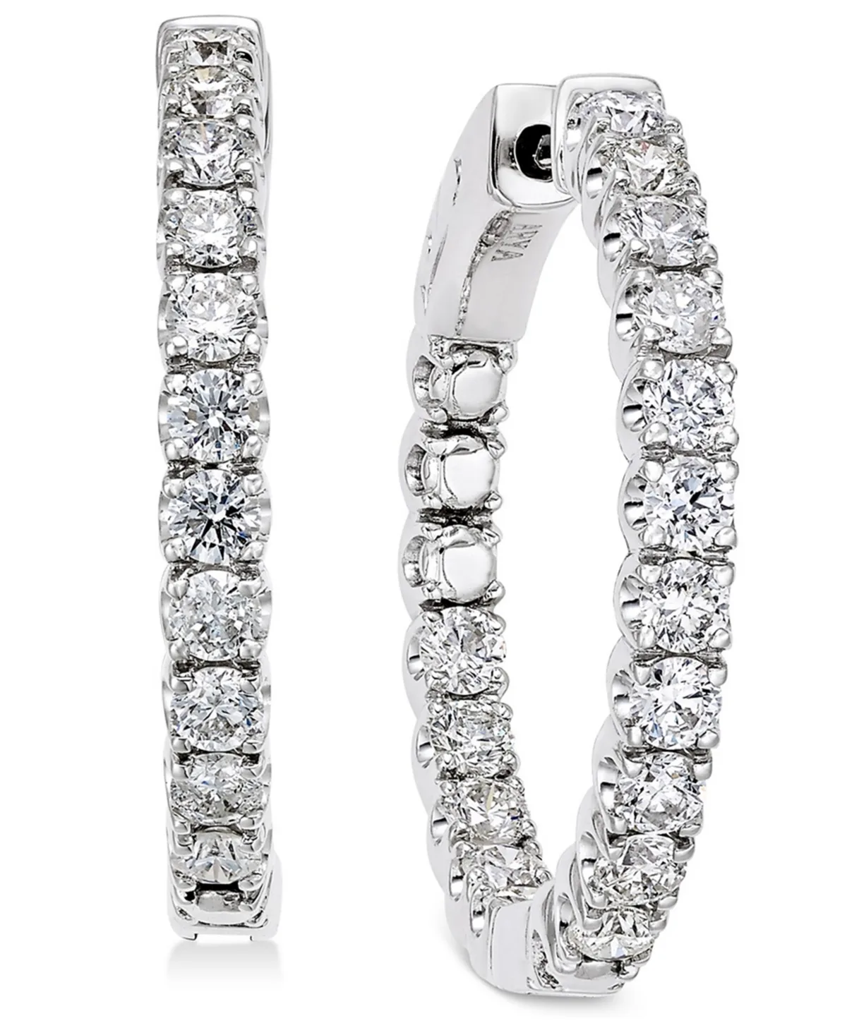 Diamond Hoop Earrings (2 ct. t.w.) in 14k White Gold
