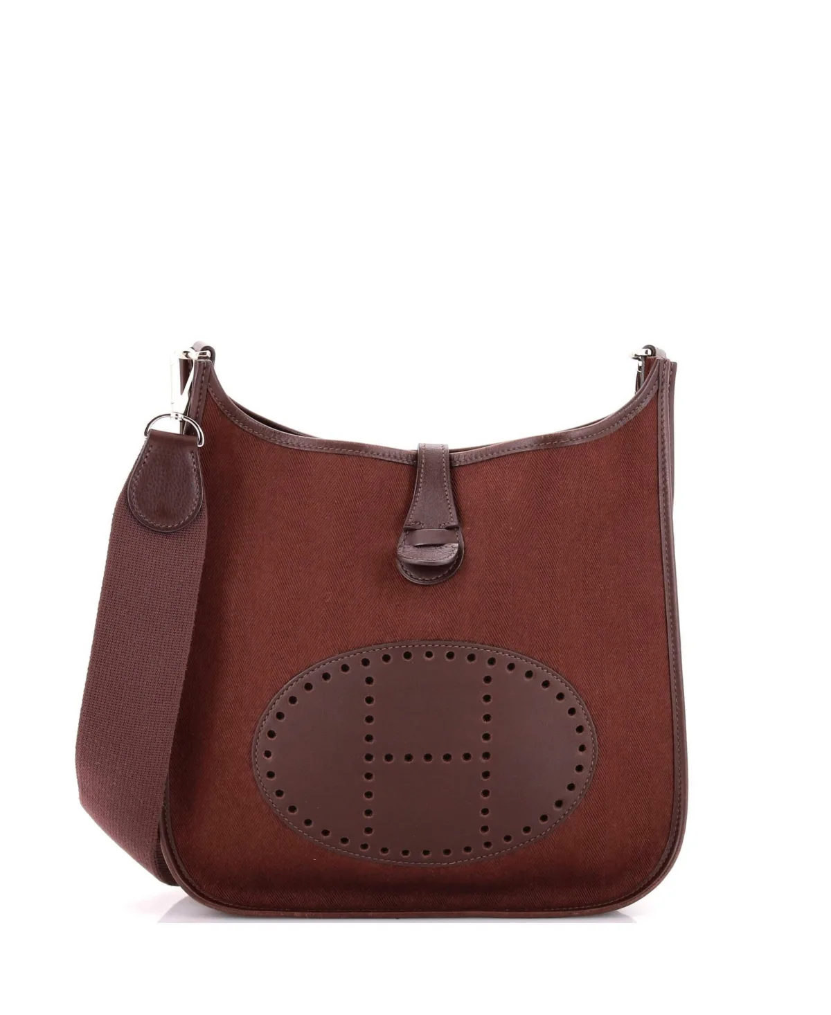 Pre-Owned Hermes Pm Evelyne Bag Gen Ii Toile and Leather by Hermes