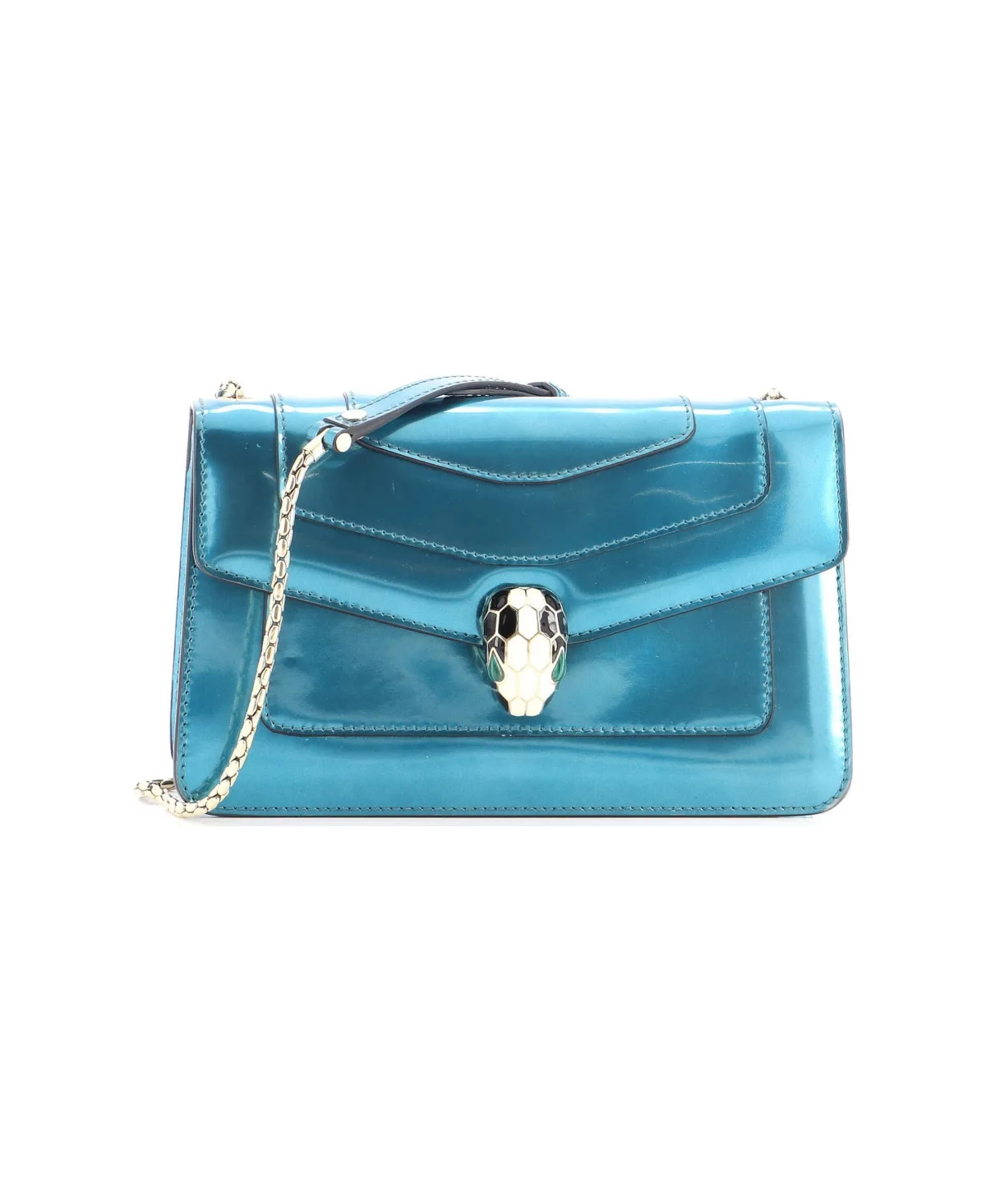 Pre-Owned Bvlgari Small Serpenti Forever Shoulder Bag Metallic Leather by BVLGARI