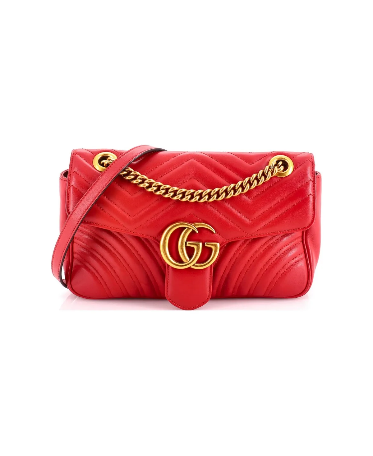 Pre-Owned Small GG Marmont Flap Bag Matelasse Leather